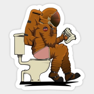 Mars Astronaut on the Toilet Sticker